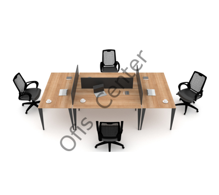 Exen Dört' lü Ayrılabilir W Masa 